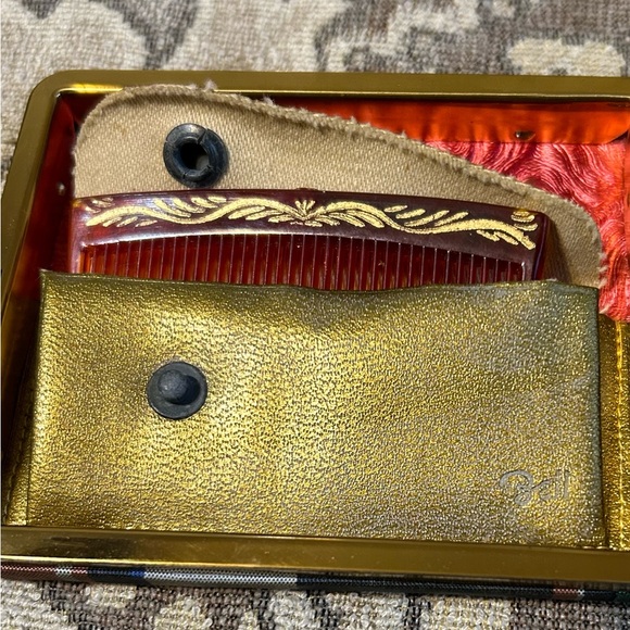 Vintage Zell 5th Avenue Carryall Clutch Powder Compact Lipstick Comb Minaudiere - Picture 16 of 16